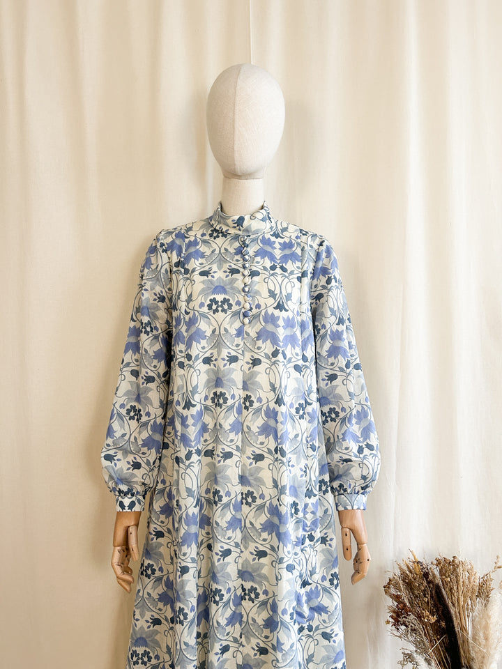 Beautiful Rare 70s Fine Wool Liberty Smock Dress by Annie Gough