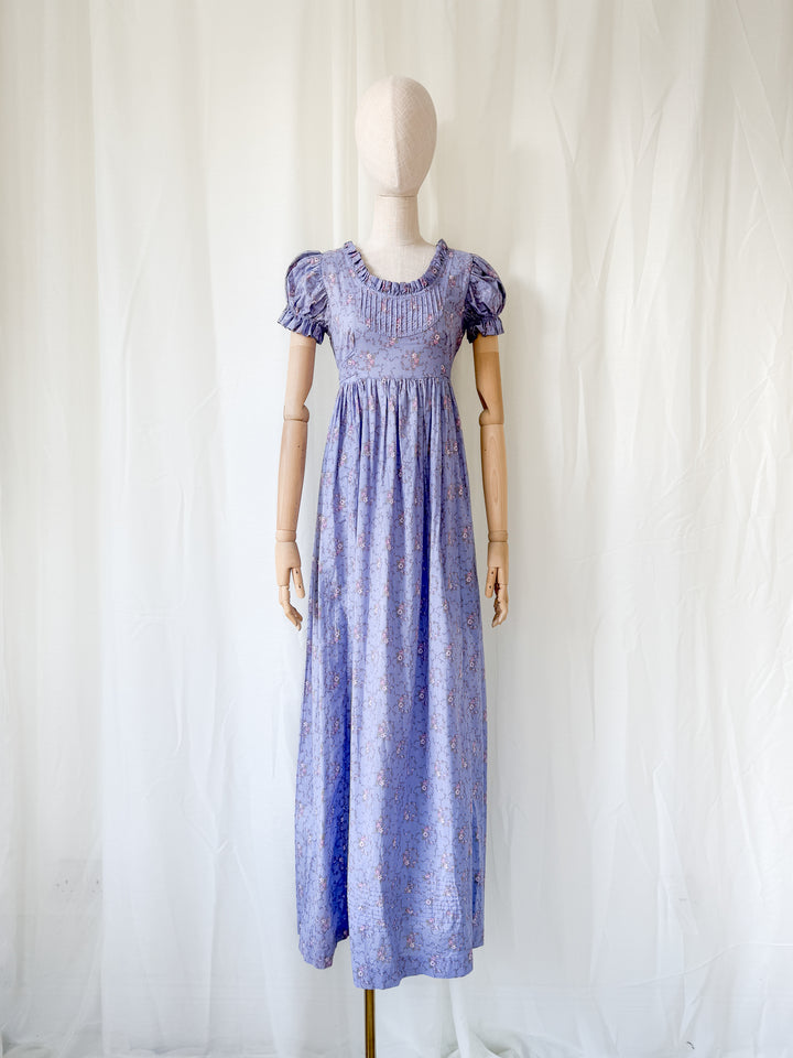 Stunning Rare 1970s Laura Ashley Carno Wales Cotton Maxi Dress