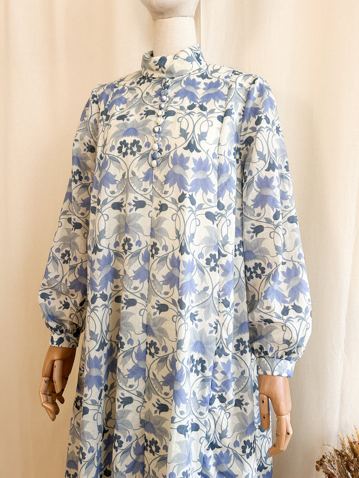 Beautiful Rare 70s Fine Wool Liberty Smock Dress by Annie Gough