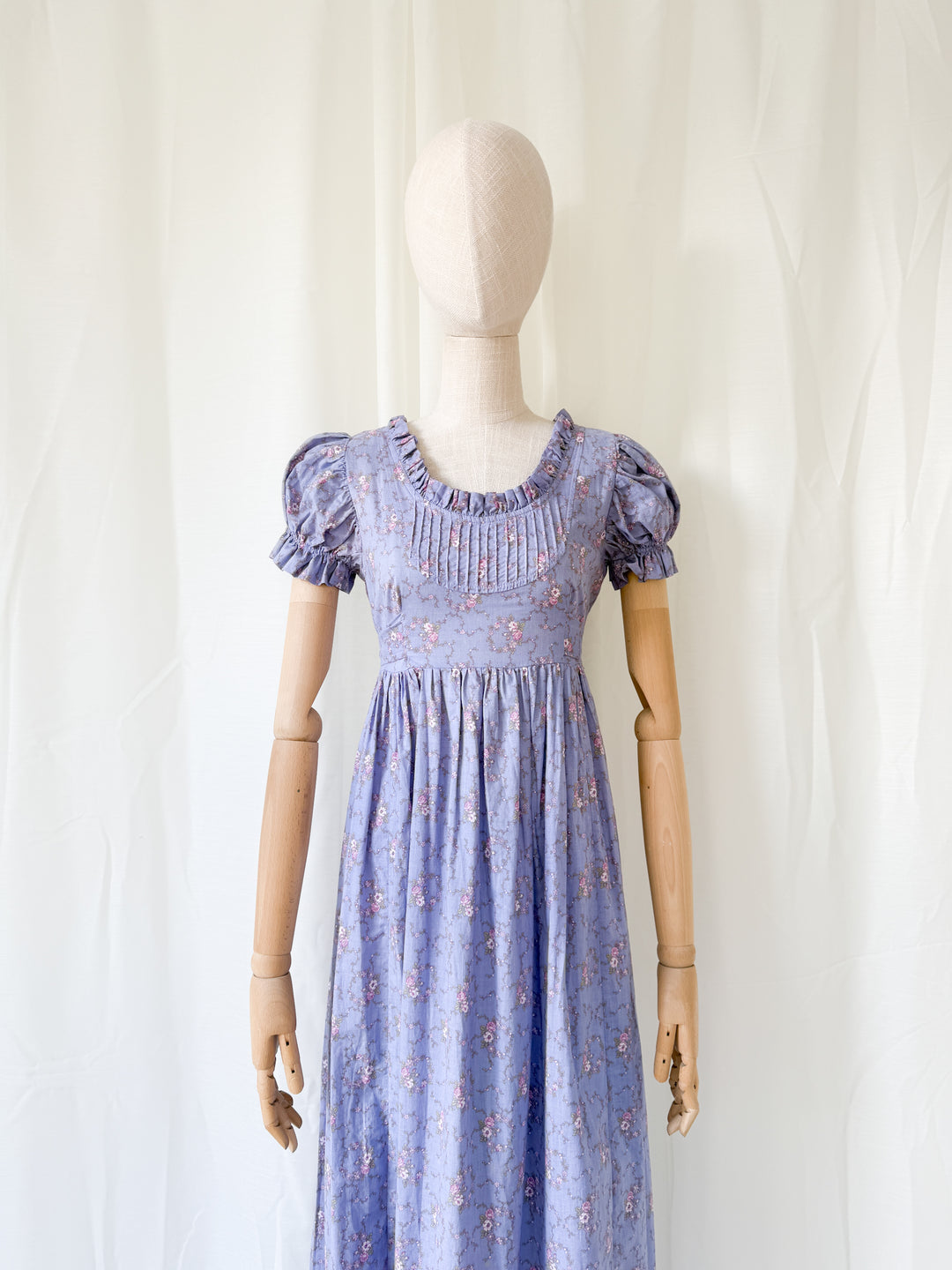Stunning Rare 1970s Laura Ashley Carno Wales Cotton Maxi Dress