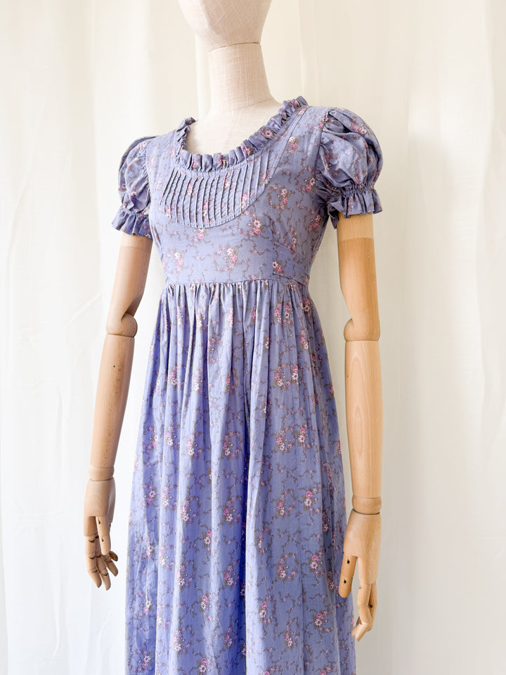 Stunning Rare 1970s Laura Ashley Carno Wales Cotton Maxi Dress