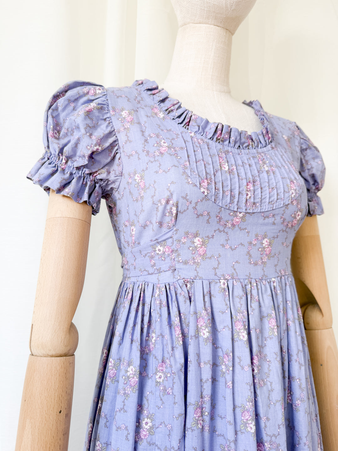 Stunning Rare 1970s Laura Ashley Carno Wales Cotton Maxi Dress