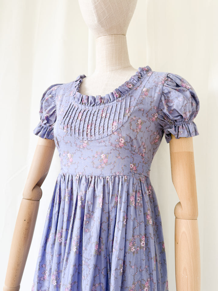 Stunning Rare 1970s Laura Ashley Carno Wales Cotton Maxi Dress