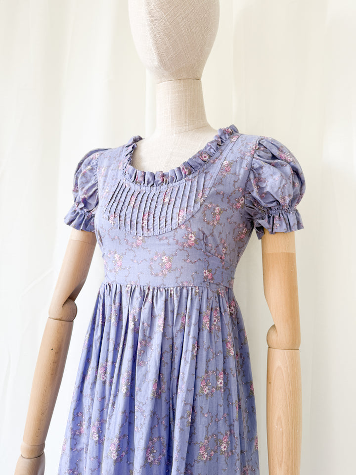 Stunning Rare 1970s Laura Ashley Carno Wales Cotton Maxi Dress