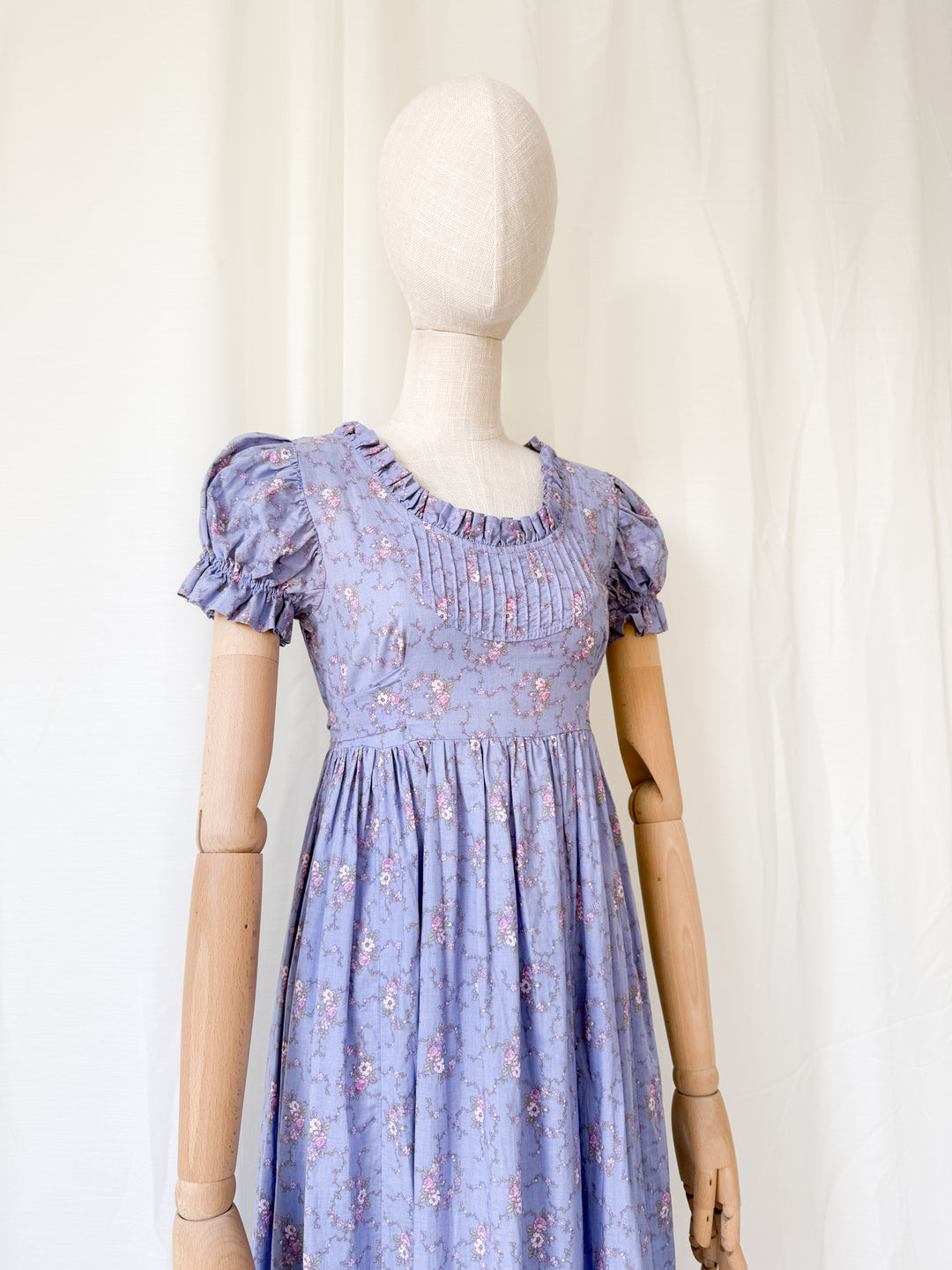 Stunning Rare 1970s Laura Ashley Carno Wales Cotton Maxi Dress