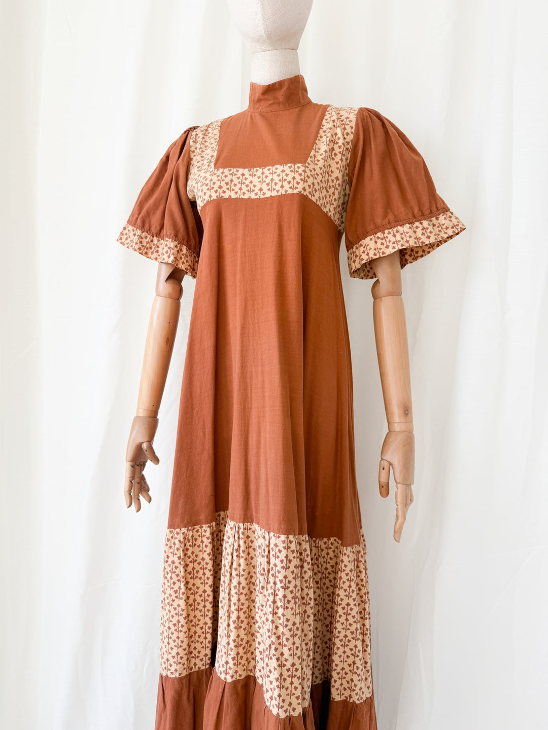 Incredible Precious 1970s Laura Ashley Made in Wales Cotton Maxi Dress