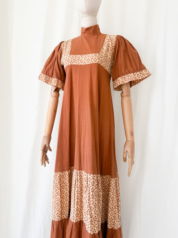 Incredible Precious 1970s Laura Ashley Made in Wales Cotton Maxi Dress