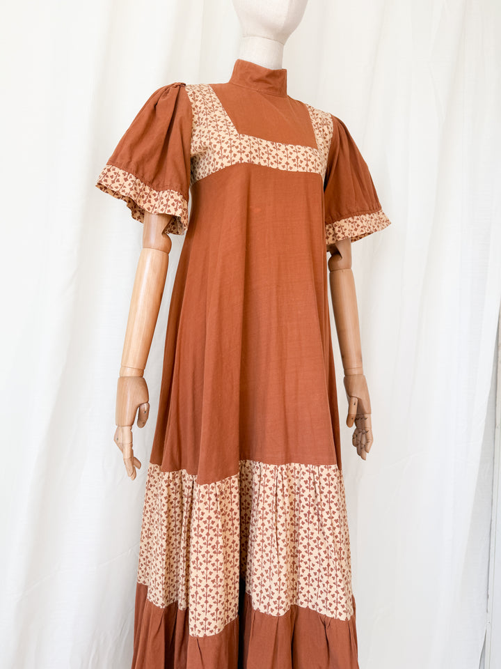 Incredible Precious 1970s Laura Ashley Made in Wales Cotton Maxi Dress
