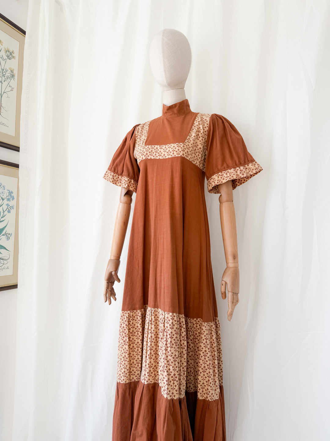 Incredible Precious 1970s Laura Ashley Made in Wales Cotton Maxi Dress