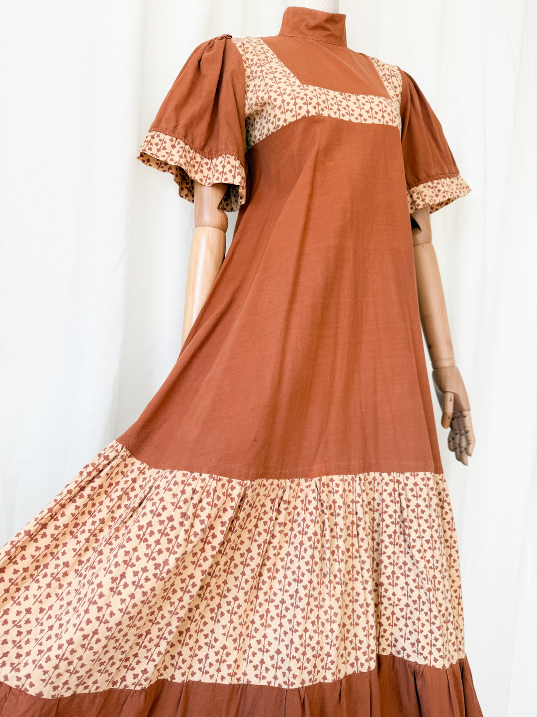 Incredible Precious 1970s Laura Ashley Made in Wales Cotton Maxi Dress
