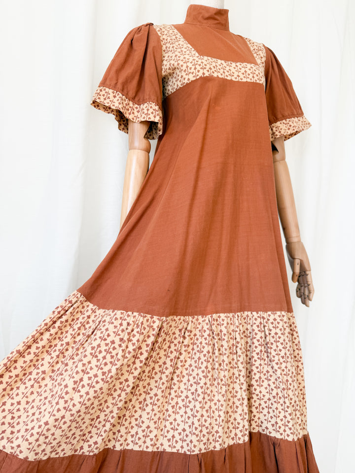 Incredible Precious 1970s Laura Ashley Made in Wales Cotton Maxi Dress