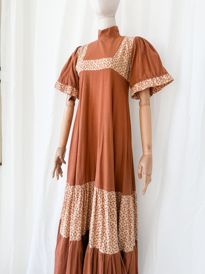 Incredible Precious 1970s Laura Ashley Made in Wales Cotton Maxi Dress