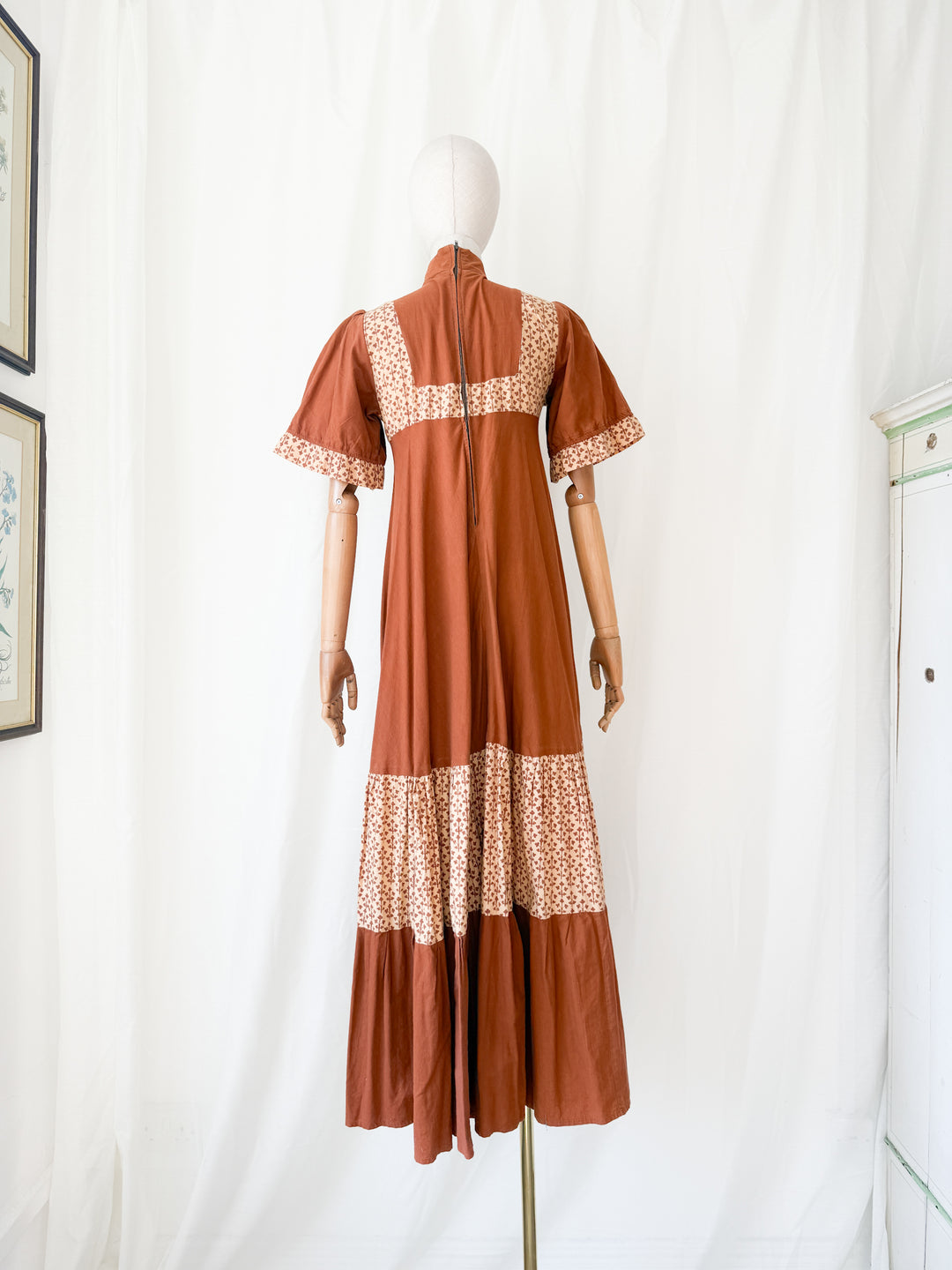 Incredible Precious 1970s Laura Ashley Made in Wales Cotton Maxi Dress