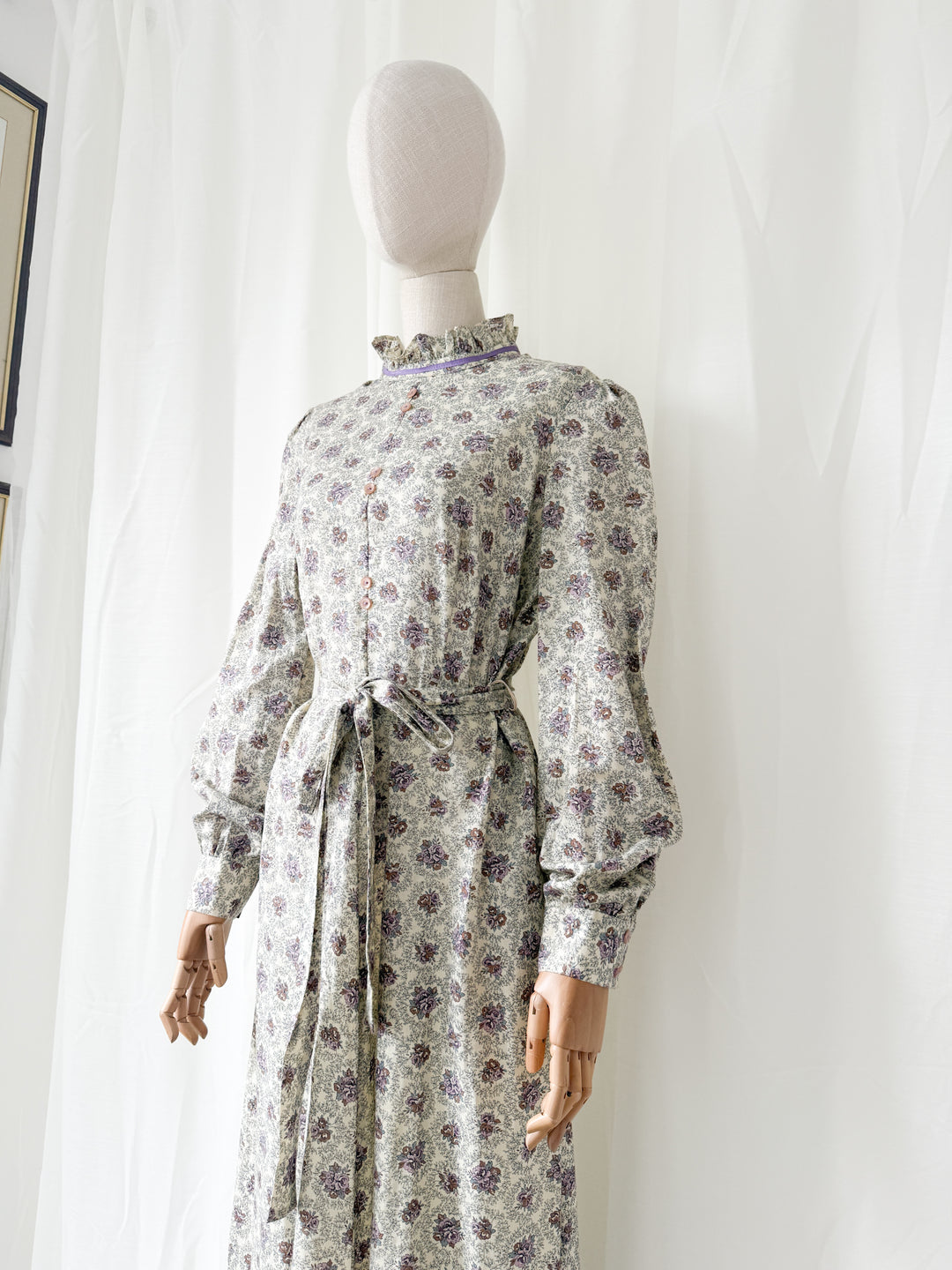 Gorgeous 1970s Cotton Maxi Dress by English Lady