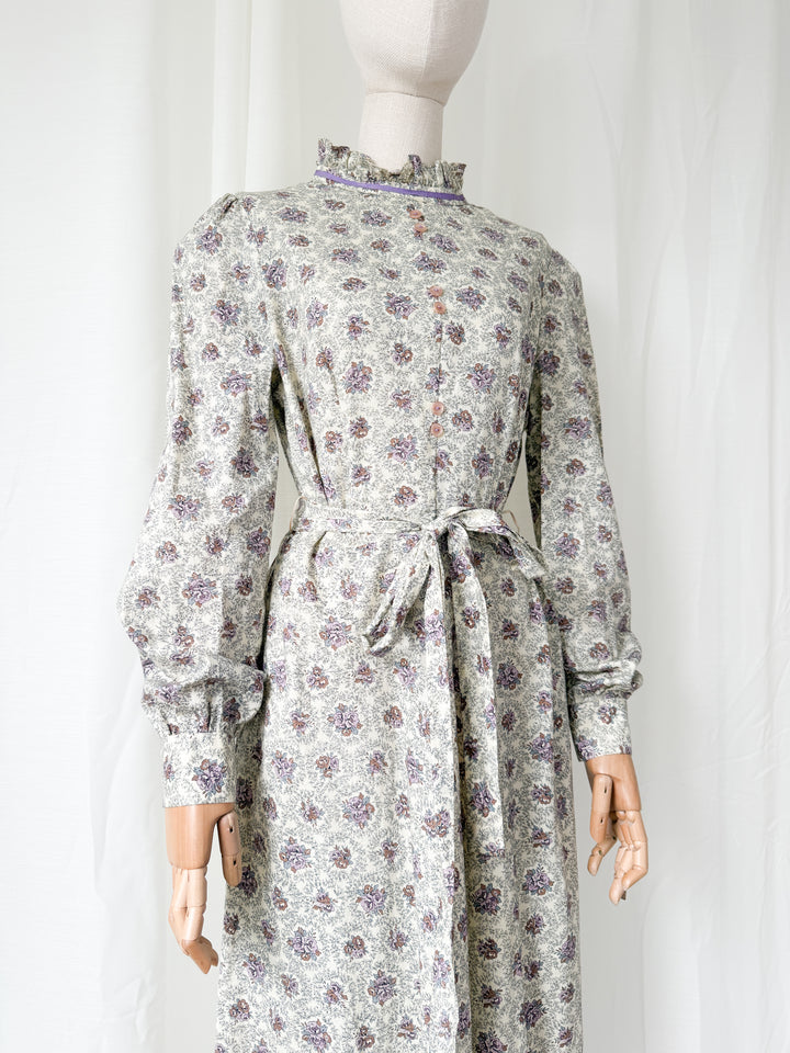 Gorgeous 1970s Cotton Maxi Dress by English Lady