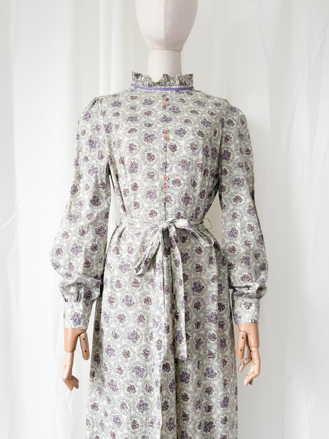 Gorgeous 1970s Cotton Maxi Dress by English Lady
