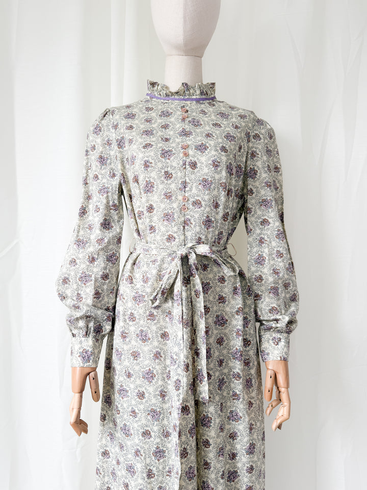 Gorgeous 1970s Cotton Maxi Dress by English Lady