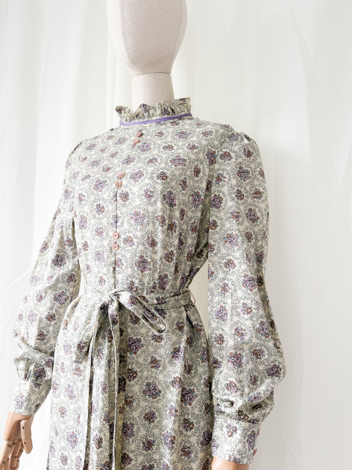 Gorgeous 1970s Cotton Maxi Dress by English Lady