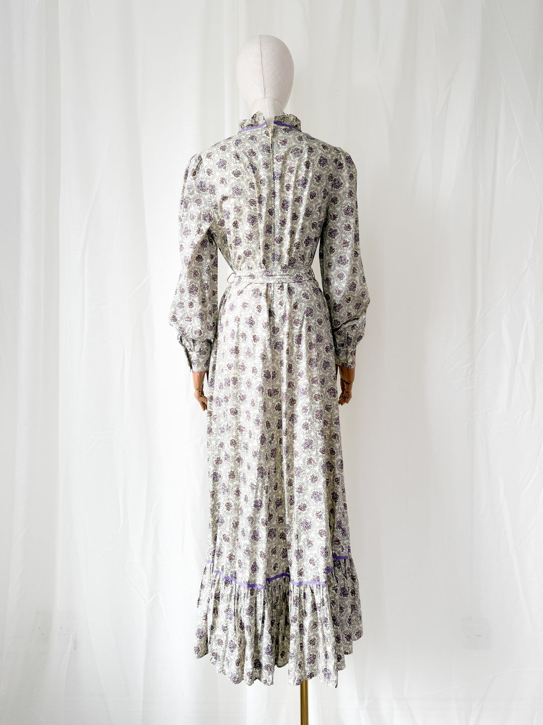 Gorgeous 1970s Cotton Maxi Dress by English Lady