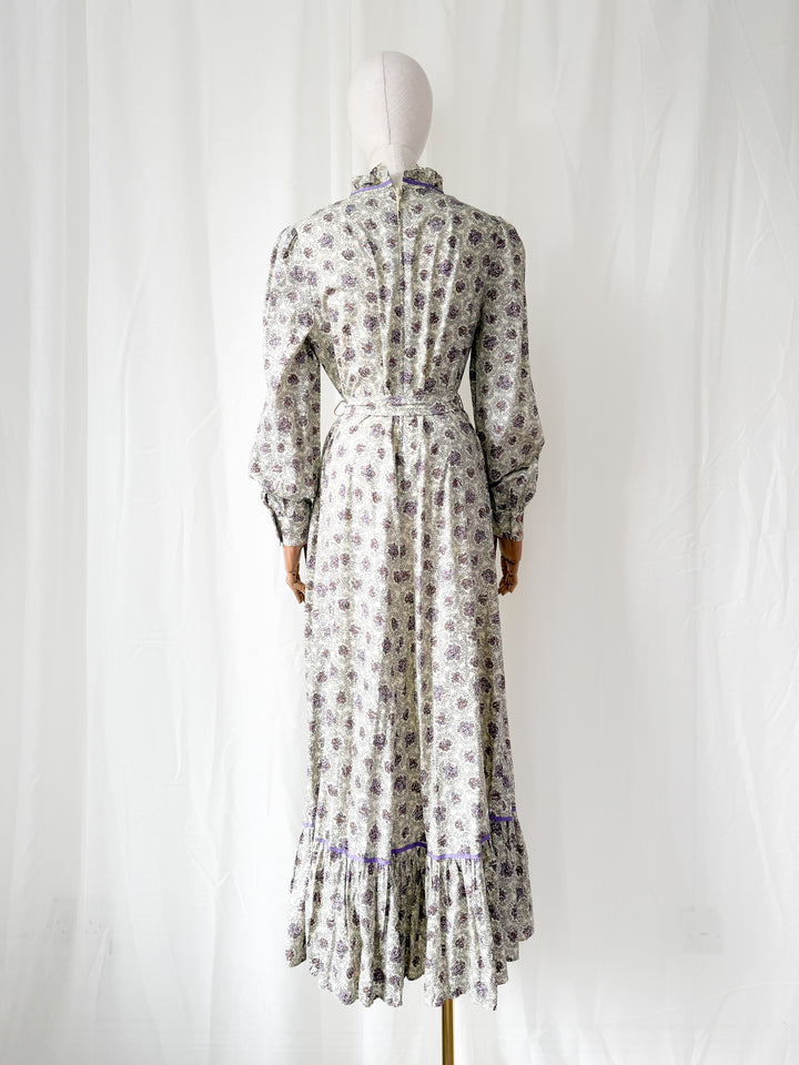 Gorgeous 1970s Cotton Maxi Dress by English Lady
