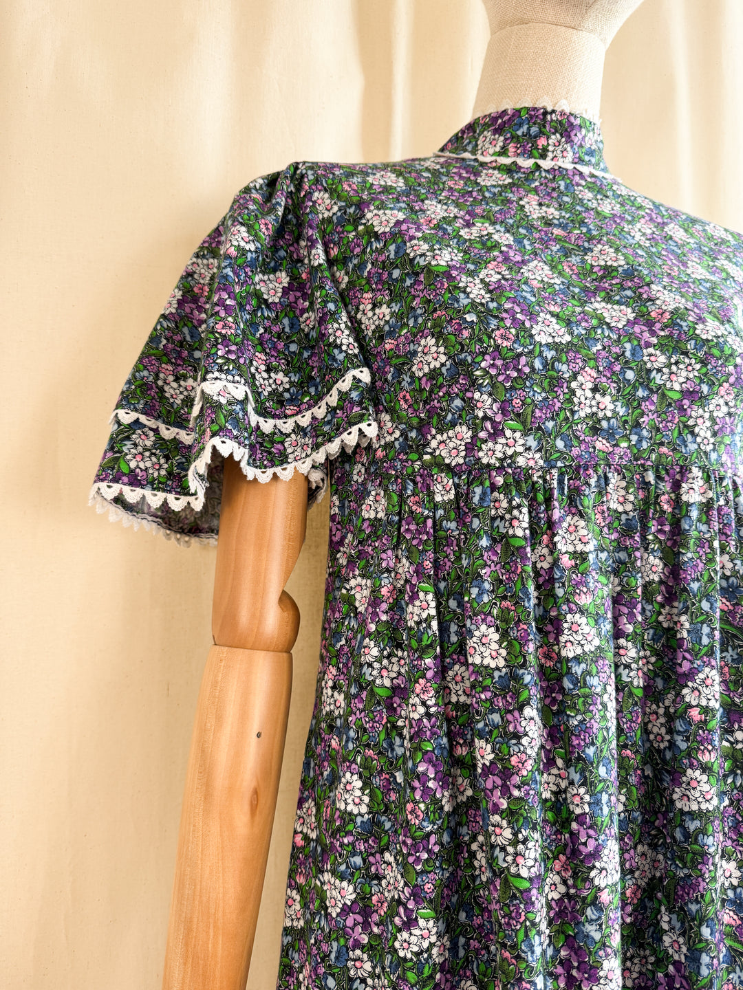 Pretty Floral Cotton 70s Dream Dress by Alldae