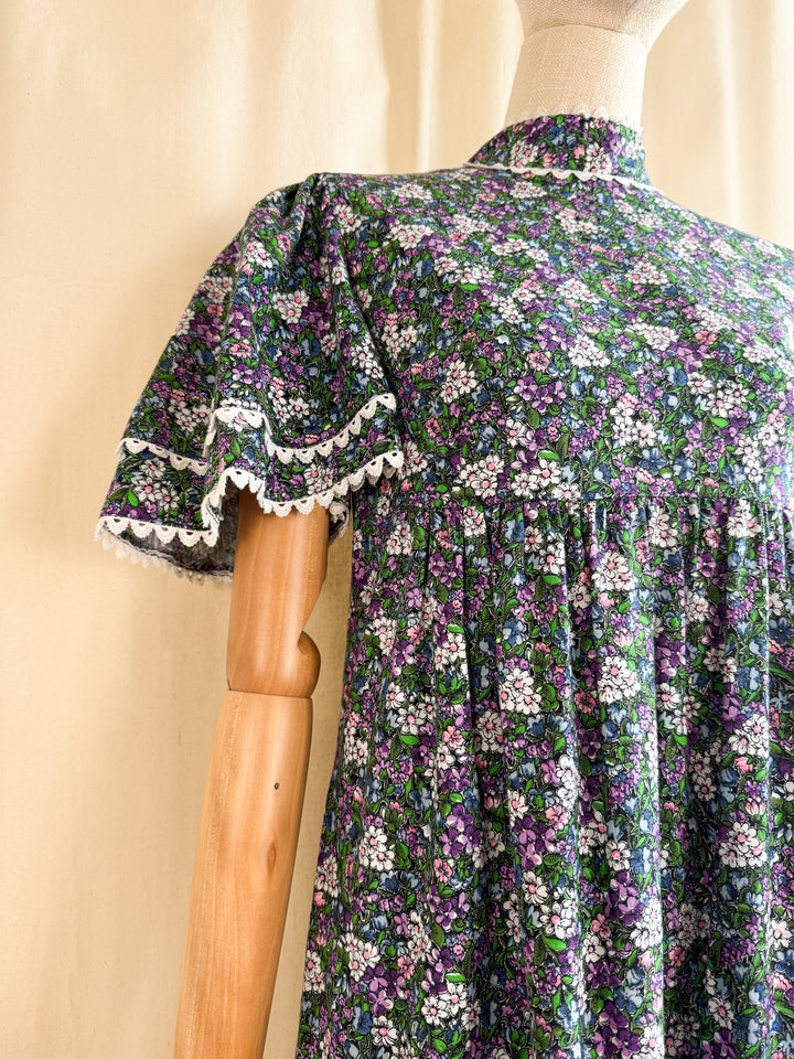 Pretty Floral Cotton 70s Dream Dress by Alldae