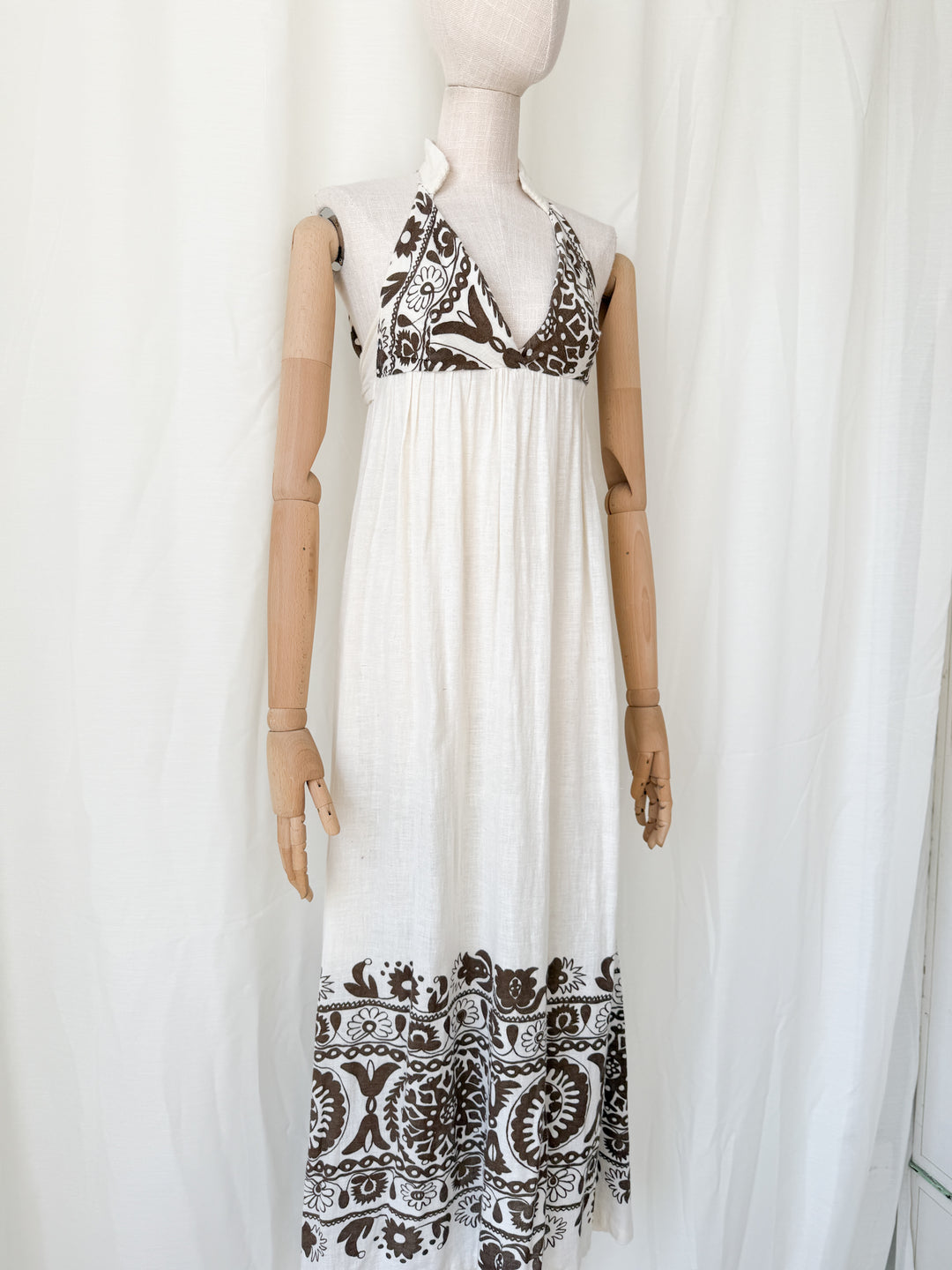 Divine Precious Earlybird Muslin Cotton 1970s Bohemian Maxi Dress