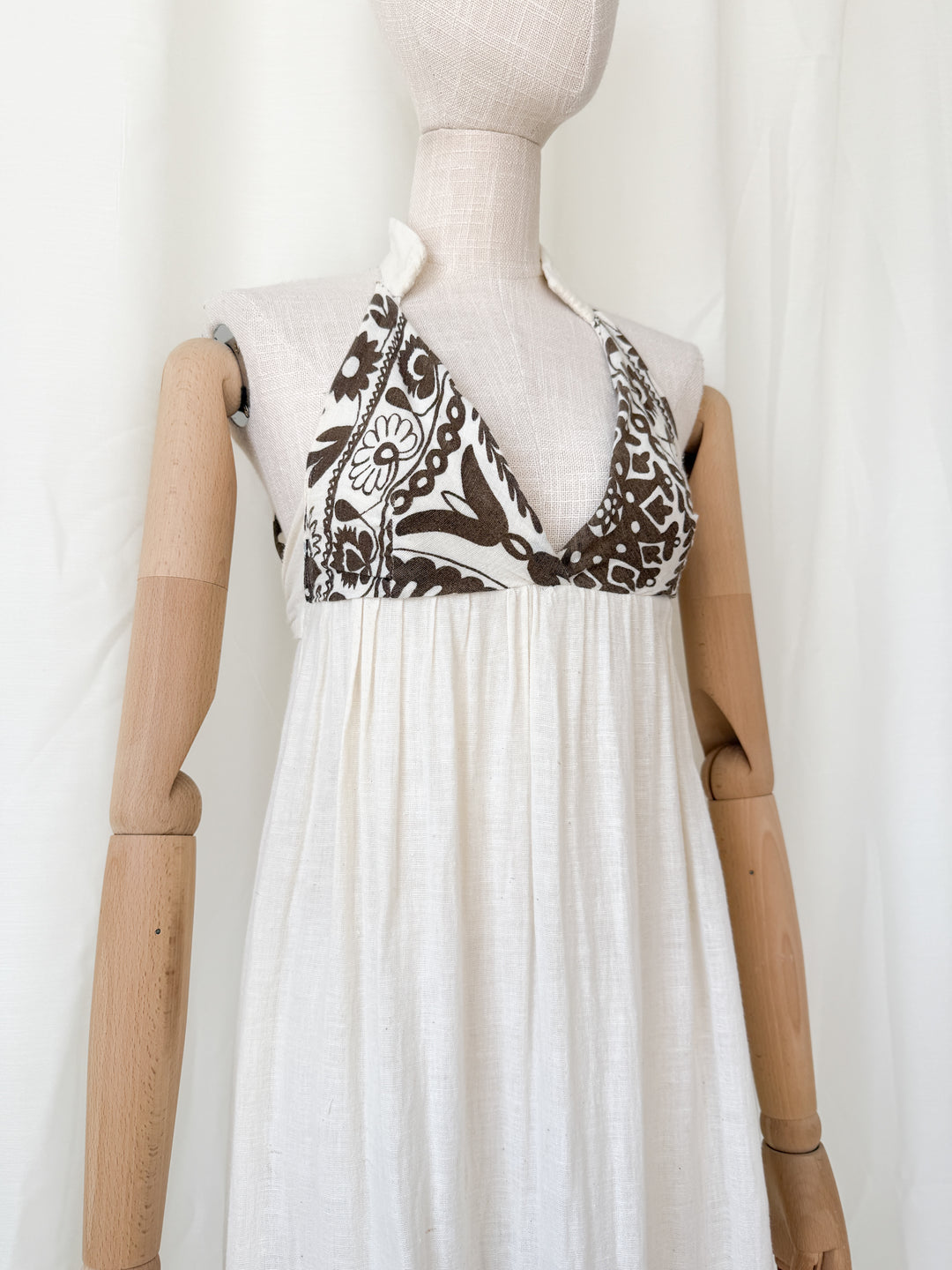 Divine Precious Earlybird Muslin Cotton 1970s Bohemian Maxi Dress