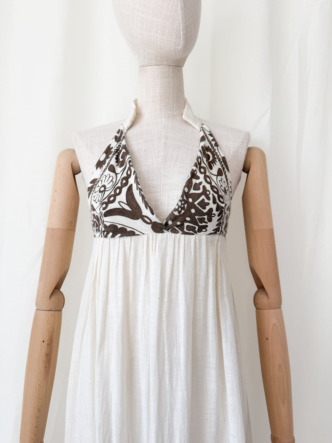 Divine Precious Earlybird Muslin Cotton 1970s Bohemian Maxi Dress