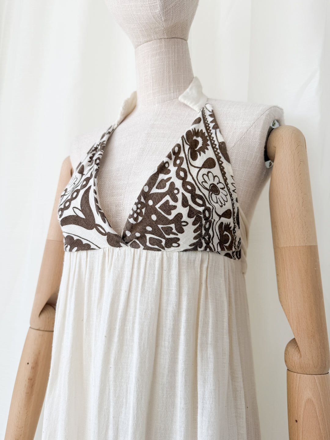 Divine Precious Earlybird Muslin Cotton 1970s Bohemian Maxi Dress