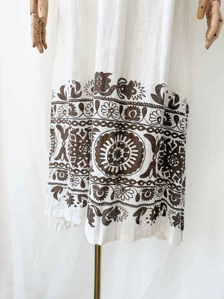 Divine Precious Earlybird Muslin Cotton 1970s Bohemian Maxi Dress