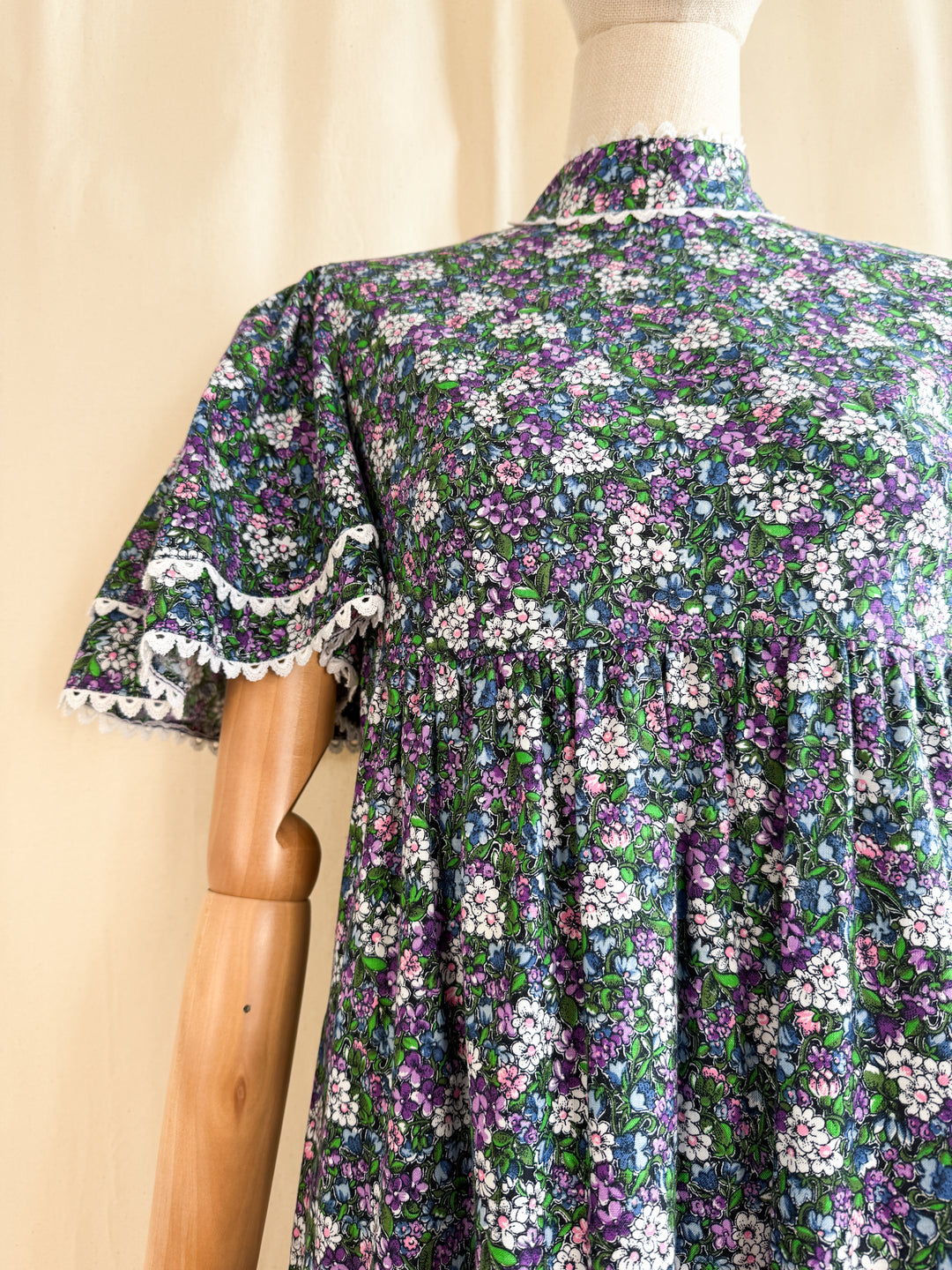 Pretty Floral Cotton 70s Dream Dress by Alldae