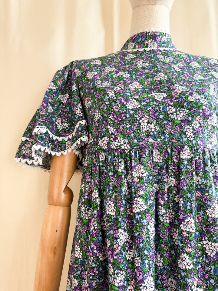 Pretty Floral Cotton 70s Dream Dress by Alldae