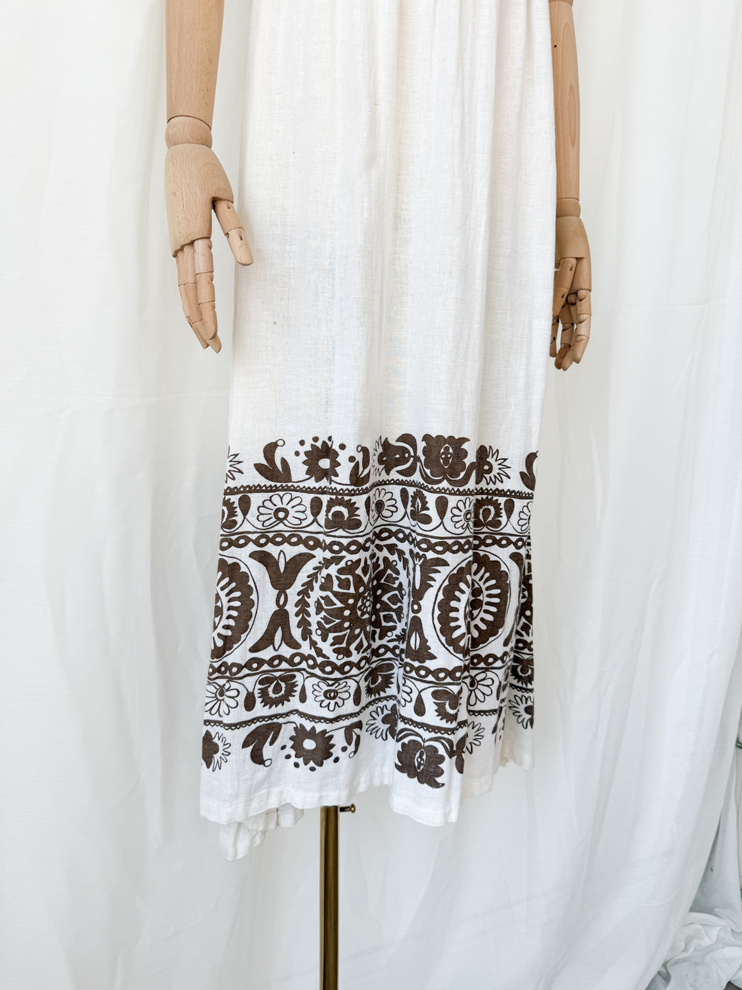 Divine Precious Earlybird Muslin Cotton 1970s Bohemian Maxi Dress