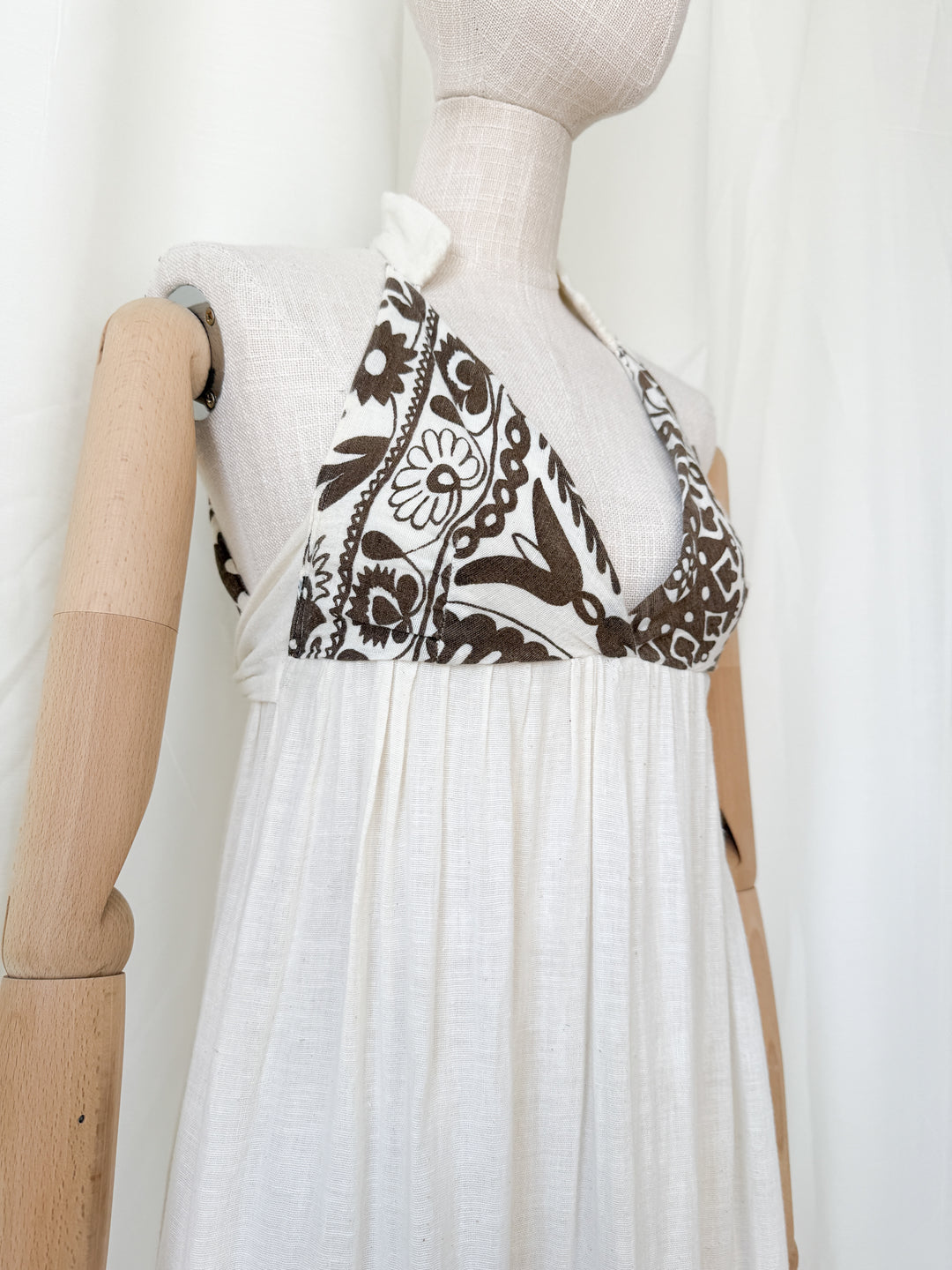 Divine Precious Earlybird Muslin Cotton 1970s Bohemian Maxi Dress