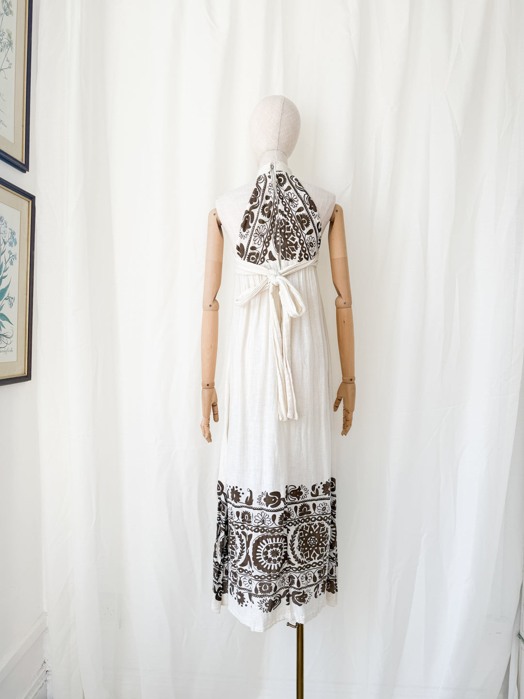 Divine Precious Earlybird Muslin Cotton 1970s Bohemian Maxi Dress