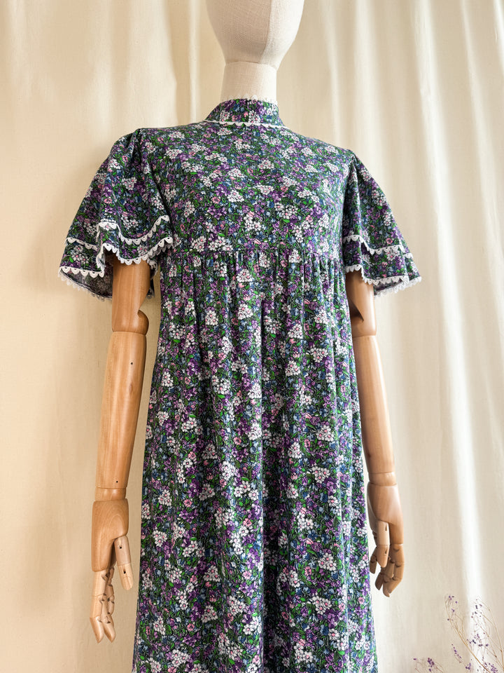 Pretty Floral Cotton 70s Dream Dress by Alldae