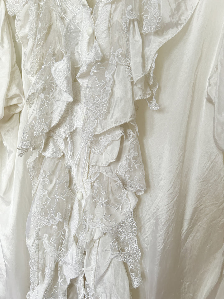 Swan Rare 80s Silk and Lace Blouse