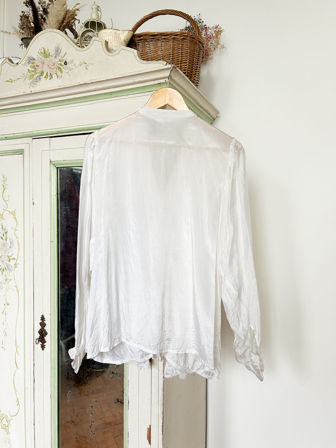 Swan Rare 80s Silk and Lace Blouse