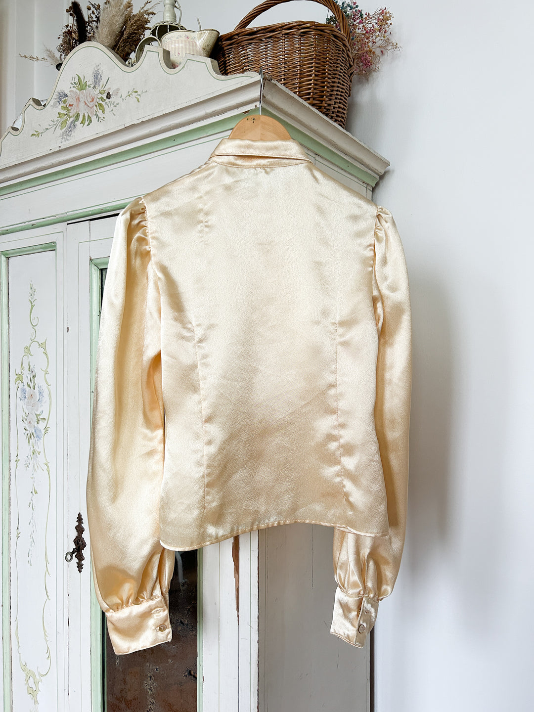 Amber 70s Gold Satin Blouse