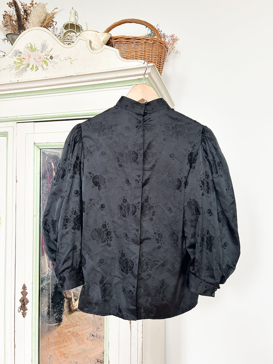 Damask 70s Puff Sleeve Blouse