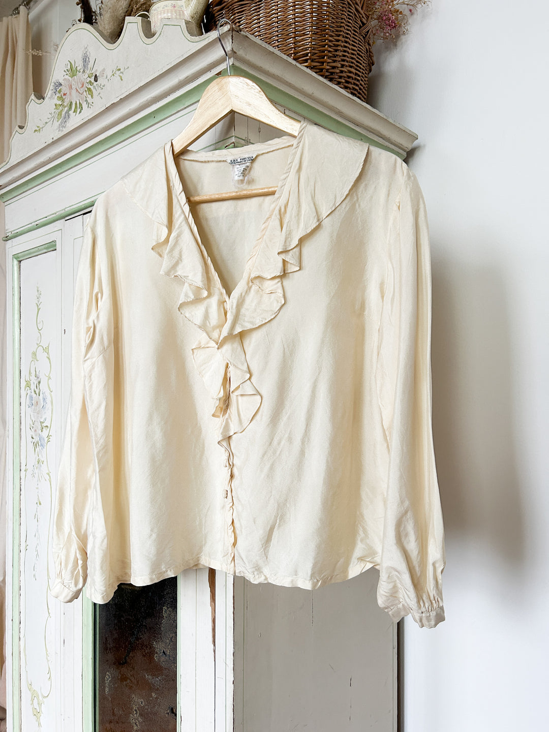 Ivory 70s Silk Blouse