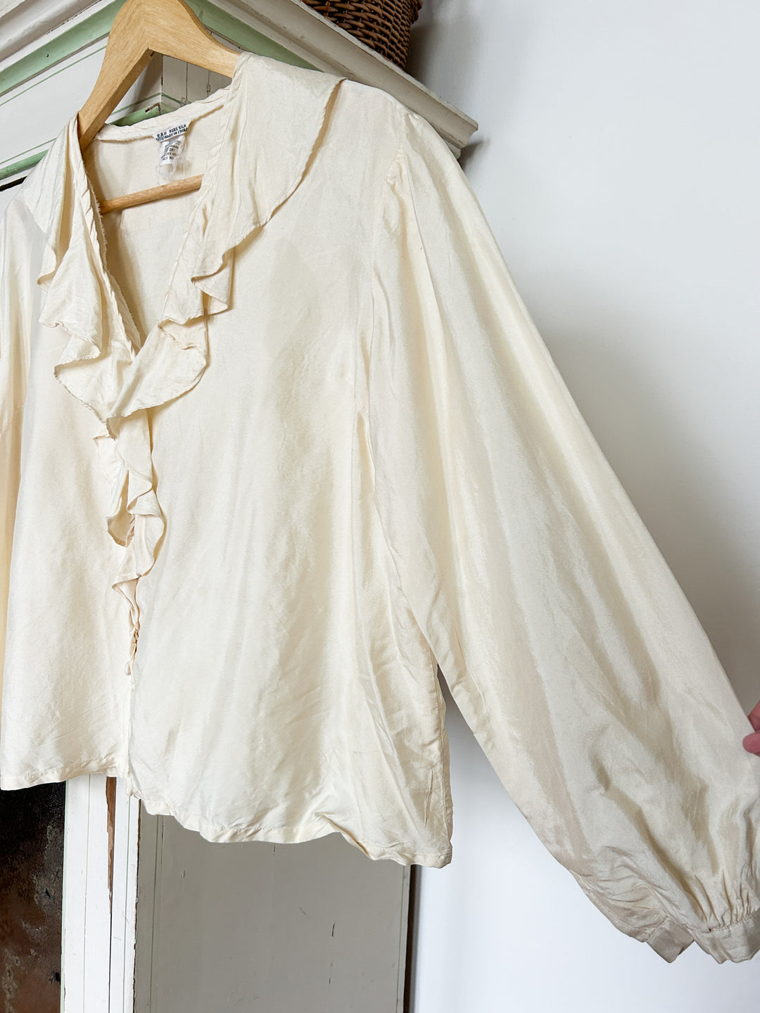 Ivory 70s Silk Blouse