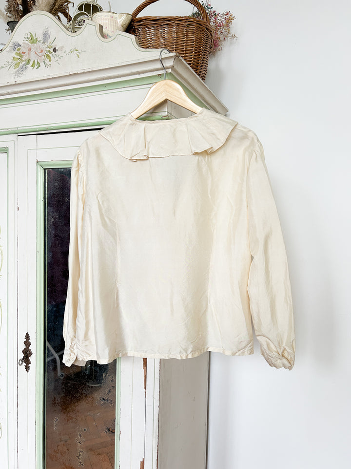 Ivory 70s Silk Blouse