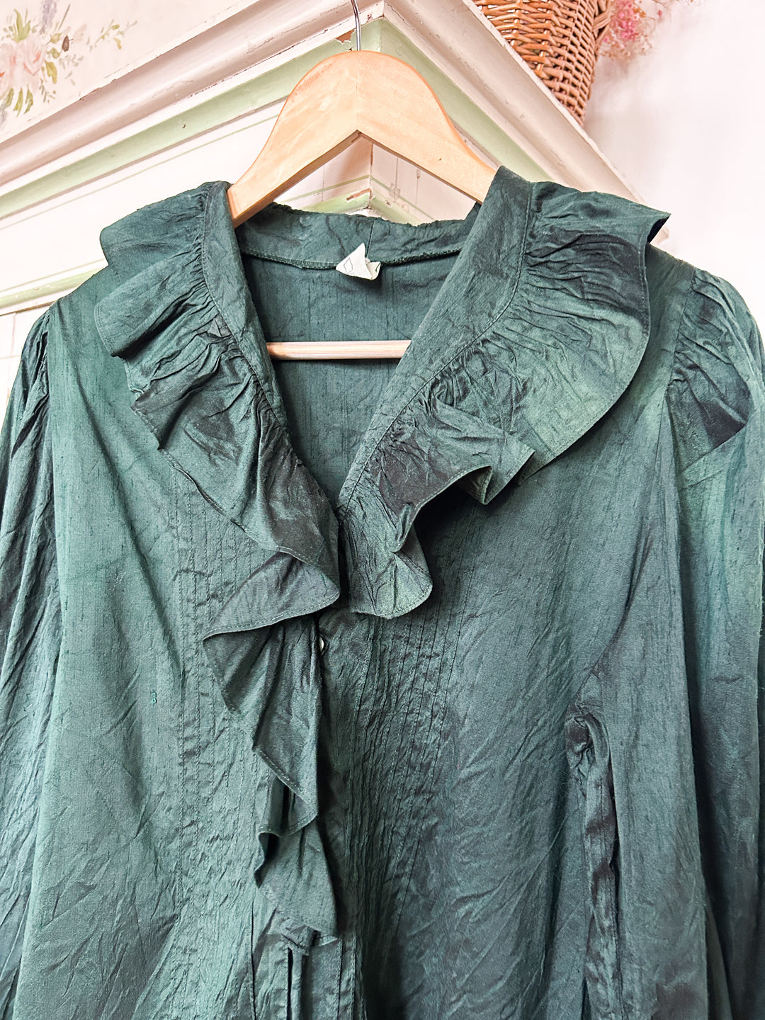 Forest 70s Silk Blouse