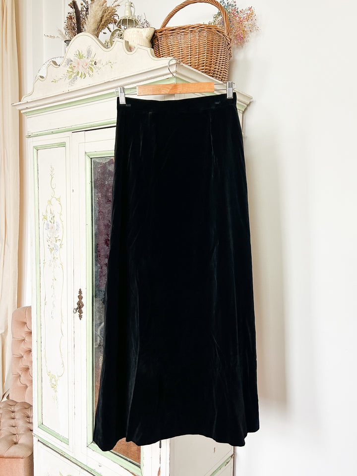 Ursula 70s Cotton Velvet Maxi Skirt