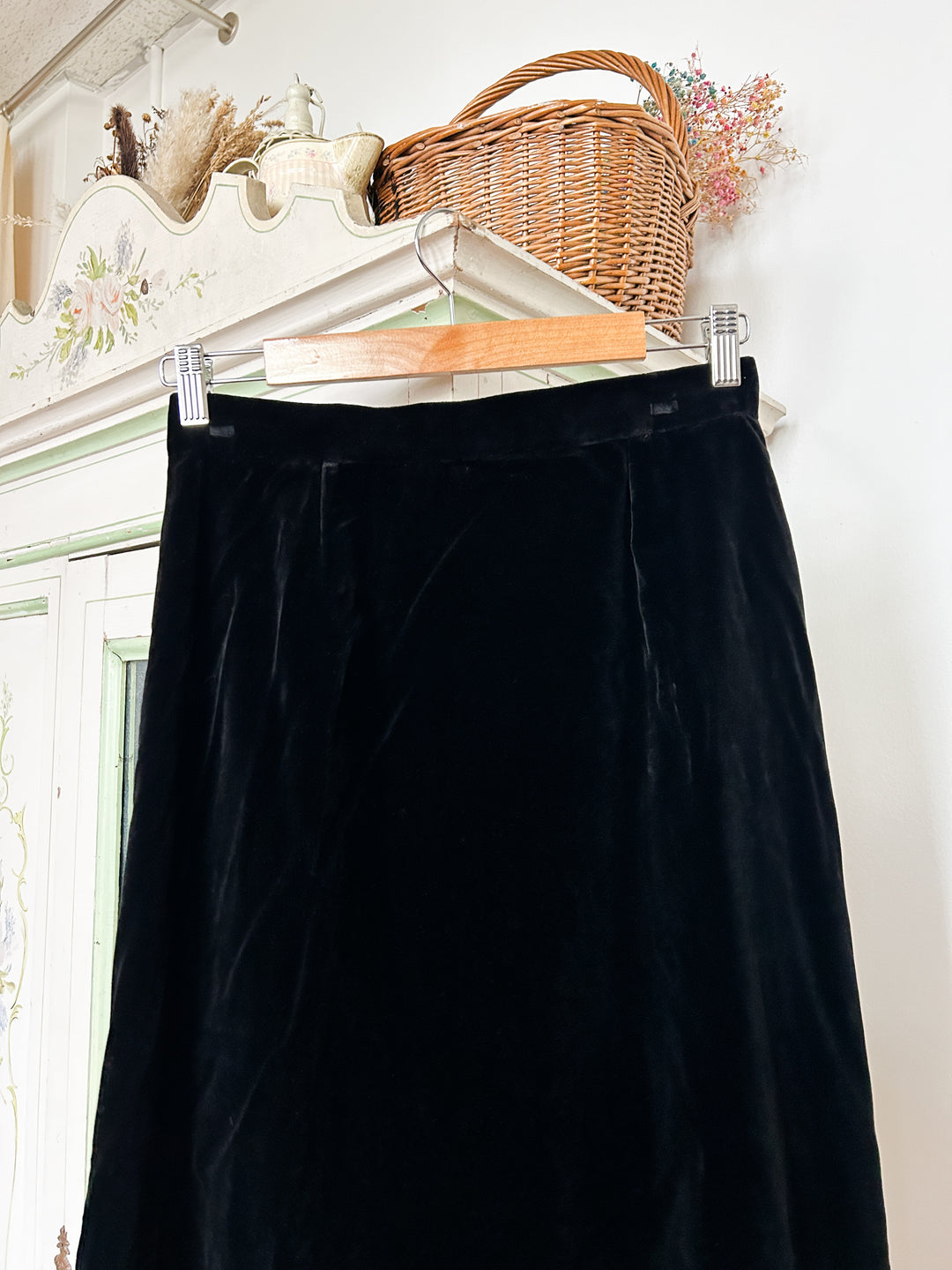 Ursula 70s Cotton Velvet Maxi Skirt