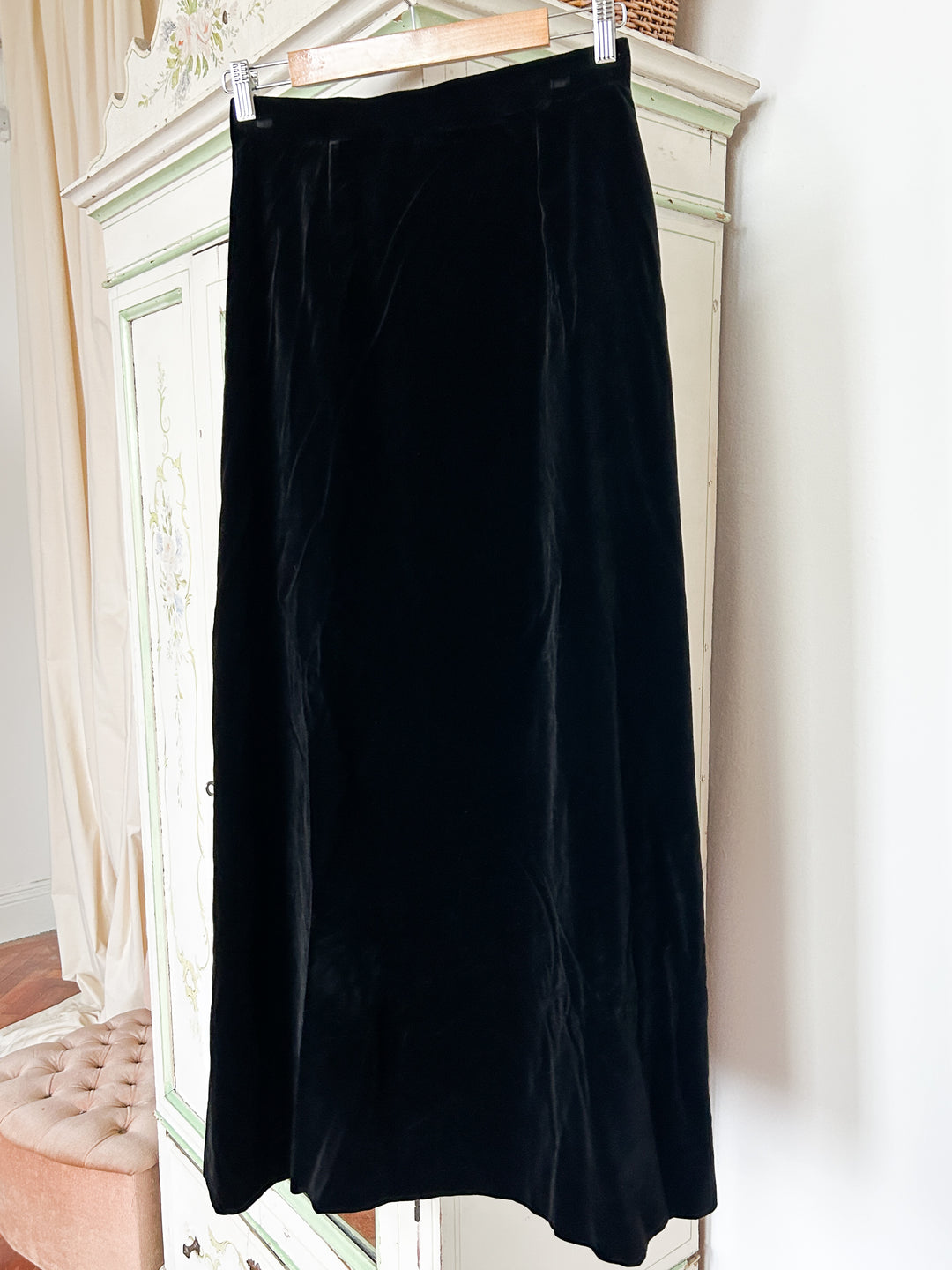 Ursula 70s Cotton Velvet Maxi Skirt