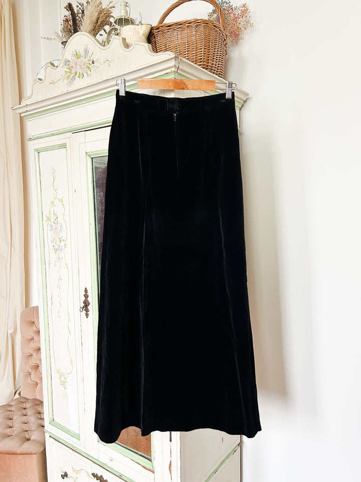 Ursula 70s Cotton Velvet Maxi Skirt