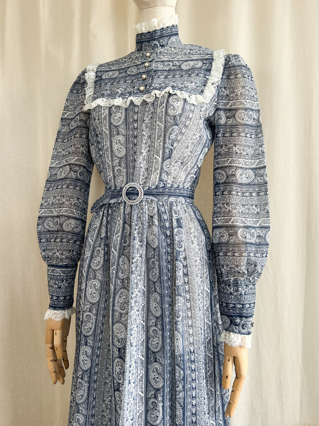 Gorgeous 70s Cotton Victoriana Maxi Dress